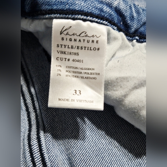 Kancan Distressed Flare Jeans Raw Hem Bell Bottom Light Wash Size 33 - Picture 9 of 16